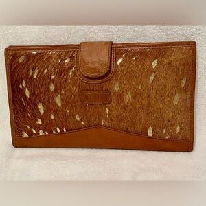 Jane Marie Hair On Hide Leather Wallet Western Boho Snap Closure